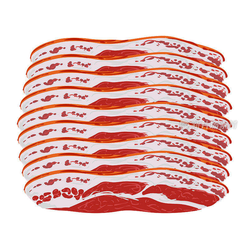 Sliced thin slices fresh bacon